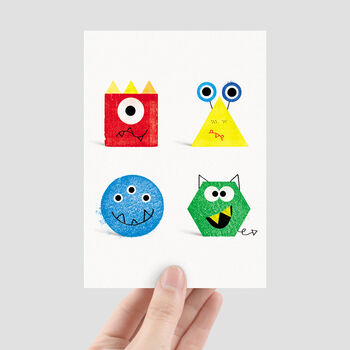 Cute Shape Monster Greeting Card For Children, 4 of 4