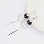 Silver Colour Hoop And Disc Long Drop Earrings, thumbnail 3 of 3
