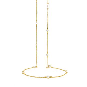 Sofia Long Cubic Zirconia And Gold Plated Necklace, 5 of 7