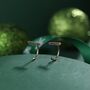 Sterling Silver Cz Bar Huggie Hoop Earrings, thumbnail 7 of 12