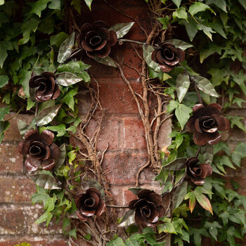 Recycled Metal Rose Wreath Sculpture, 6 of 7