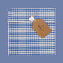 Reusable Organic Gingham Eco Envelope Square | Sky Blue, thumbnail 4 of 5