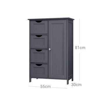 Grey Wooden Storage Cabinet With Four Drawers, 7 of 12