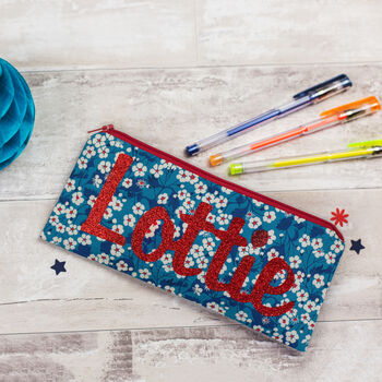 Liberty Glitter Name Pencil Case Gift For Girl, 6 of 12