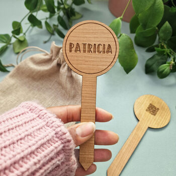 Personalised Set Of Three Wooden Qr Code Plant Marker, 8 of 10