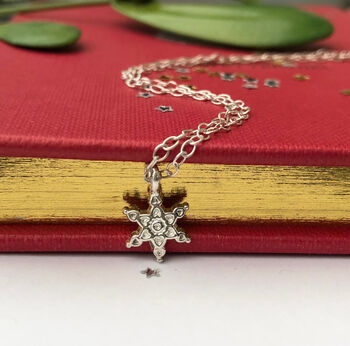 Christmas Snowflake Sterling Silver Necklace, 2 of 8