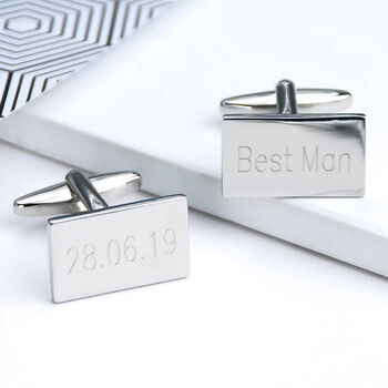 Personalised Cufflinks And Tie Clip Set, 5 of 9