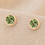 7mm Gold Plated Sterling Silver Peridot Cz Stud Earrings, thumbnail 1 of 7