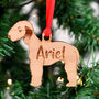 Bedlington Terrier Personalised Wooden Dog Decoration, thumbnail 1 of 8