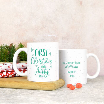 Personalised First Christmas As An Aunty Mug, 2 of 3