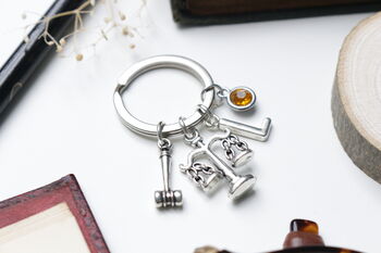 Scales Of Justice Keyring, Personalised Gift, 4 of 10
