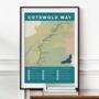 Cotswold Way Map Art Print With Tick List, thumbnail 5 of 8