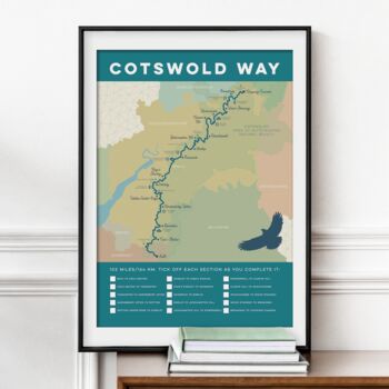 Cotswold Way Map Art Print With Tick List, 5 of 8