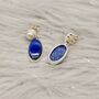 Lapis Lazuli And Pearl Sterling Silver Earrings, thumbnail 6 of 9