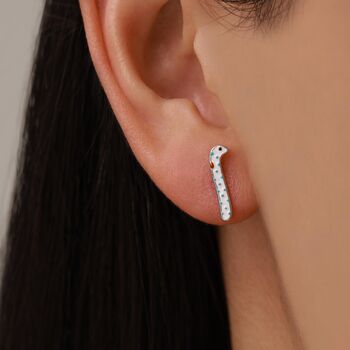 Sterling Silver Mismatched Garden Eel Enamel Stud Earrings, 2 of 11