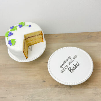 White Ceramic Cake Stand And Cake Plate Gift For Bakers, 12 of 12