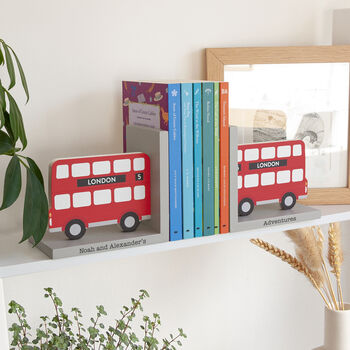Personalised Kids London Bus Bookends, 3 of 9
