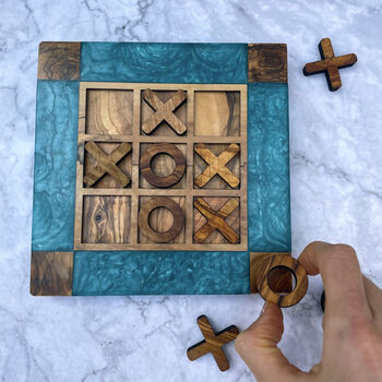 Couples Inititals Customised Noughts And Crosses, Wood Resin Tic Tac Toe, 11 of 11