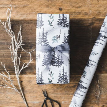 Watercolour Forest Christmas Wrapping Paper, 3 of 6