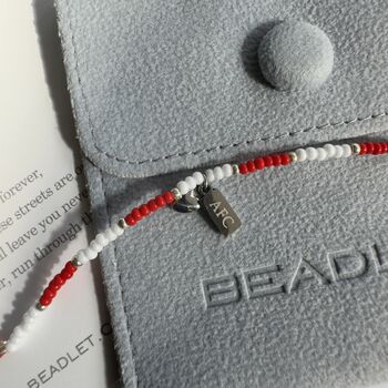 Arsenal Afc Bead Bracelet With Heart Charm, 3 of 7