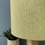 Floral Lined Lime Green Herringbone Tweed Lampshades, thumbnail 6 of 11