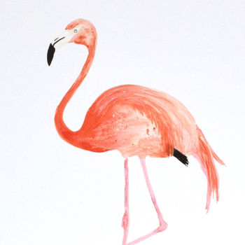 Personalised Flamingo Watercolour Print, 3 of 4