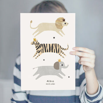 Personalised Safari Animals Themed Print, 4 of 6
