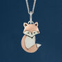 Sterling Silver And Copper Fox Necklace, thumbnail 2 of 11