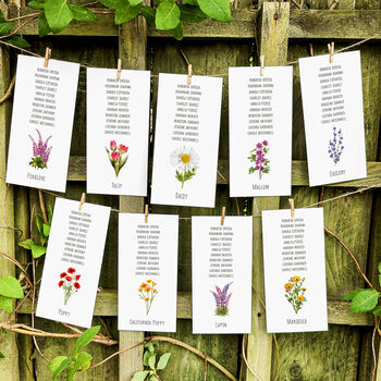 Wildflower Table Plan Cards, 2 of 10