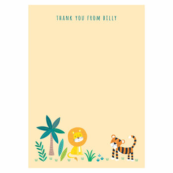 Personalised Jungle Pattern Thank You Cards, 2 of 3