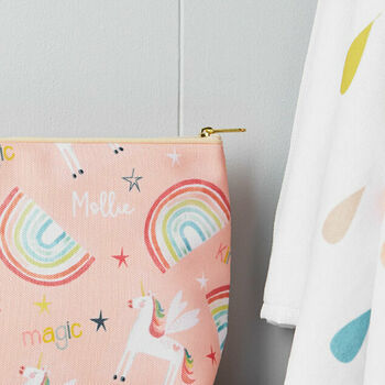 Children's Personalised Unicorn Wash Or Accessory Bag, 5 of 10