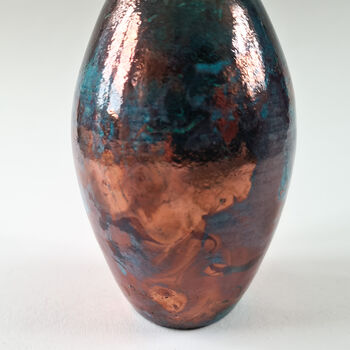 Hand Crafted Copper Turquoise Raku Bottle, 4 of 8