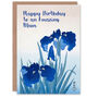 Elegant Iris Flower Floral Blooms Mum Birthday Card, thumbnail 1 of 5