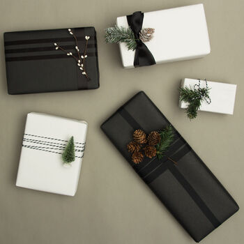 Plain Matt Black Christmas Wrapping Paper Roll 10m Roll, 3 of 7