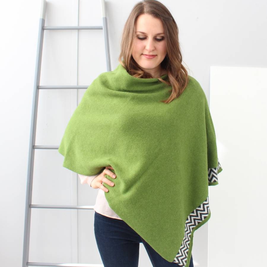 sage green knitted lambswool poncho by gabrielle vary knitwear ...