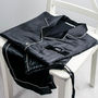 Black Satin Pyjama Set With Embroidered Initials, thumbnail 2 of 10