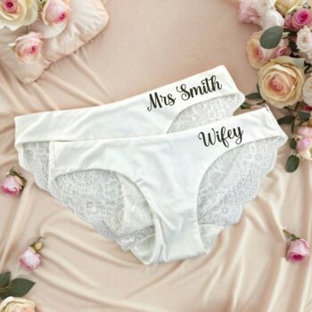Bridal Wedding Knickers Something Blue Bride Gift, 3 of 8