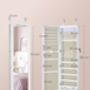 Wall Mounted Lockable Jewellery Armoire With Mirror, thumbnail 8 of 9