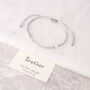 Sterling Silver 925 'Brother' Morse Code Bracelet, thumbnail 1 of 6