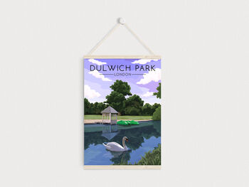 Dulwich Park London Travel Poster Art Print, 6 of 8