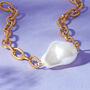 Baroque Pearl Textured Chunky Chain Necklace, thumbnail 2 of 7