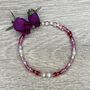 Ombre Red And Pink Beaded Bracelet With Pearls, thumbnail 2 of 8