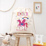 Personalised Unicorn Cotton Nursery Bag, thumbnail 3 of 3