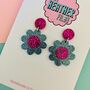 Daisy Flower Earrings, thumbnail 2 of 4