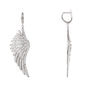 Angel Wing Silver Plated Drop Earring White, thumbnail 3 of 8