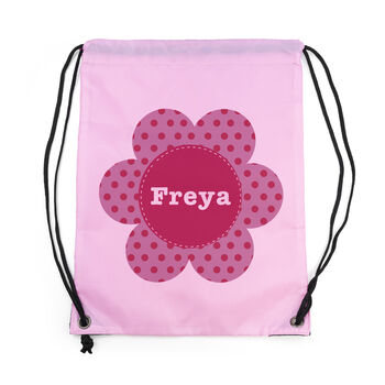 Personalised Classic Pink Flower Waterproof Swim Bag, 8 of 8