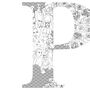 'Letter P' Linear Illustration Print, thumbnail 2 of 7