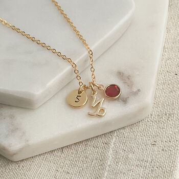 Gold Plated Capricorn Birthstone Necklace, 5 of 6