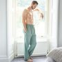 Men's ''Moss' Herringbone Brushed Cotton Pyjama Trousers, thumbnail 3 of 4