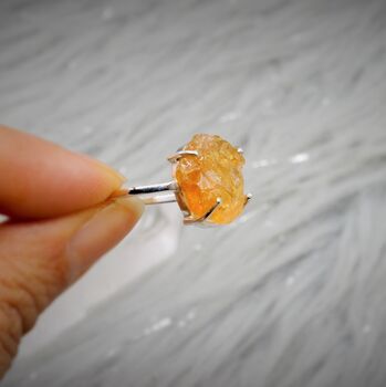 Raw Citrine Ring: November Birthstone, 6 of 7